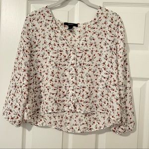 F21 Floral Cropped Blouse